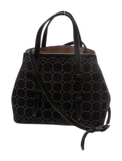 Pre-owned Alaïa Suede Mina Vienne 25 In Black