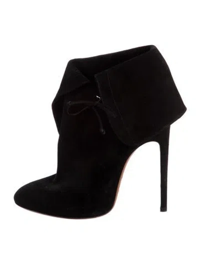 Pre-owned Alaïa Suede Mules In Black