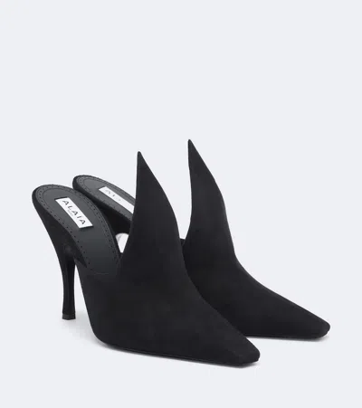 Alaïa Suede Mules In Black