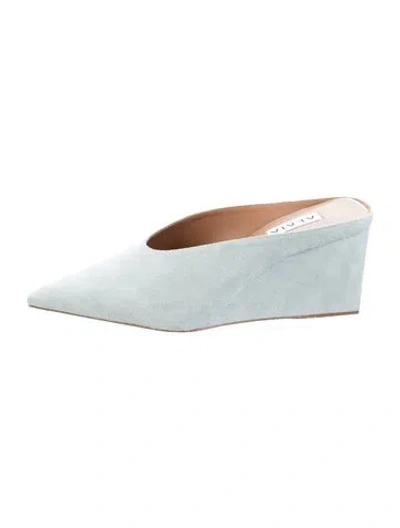 Pre-owned Alaïa Suede Mules In Blue