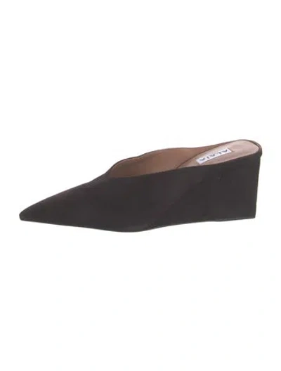 Pre-owned Alaïa Suede Mules In Brown