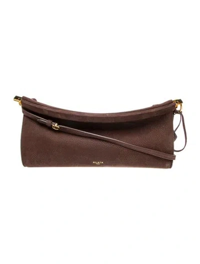 Pre-owned Alaïa Suede Nubuck Le Click Medium In Brown