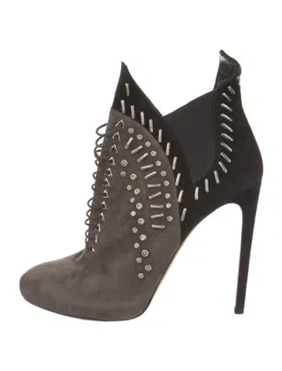Pre-owned Alaïa Suede Patterned Boots In Black