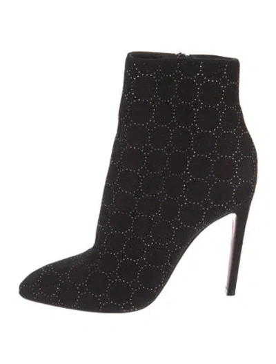 Pre-owned Alaïa Suede Patterned Boots In Black