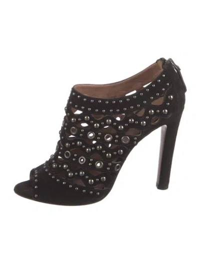 Pre-owned Alaïa Suede Patterned Pumps In Black