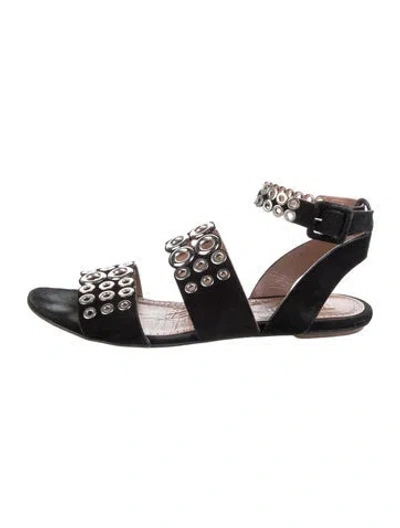 Pre-owned Alaïa Suede Patterned Sandals In Black