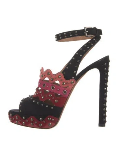 Pre-owned Alaïa Suede Patterned Slingback Pumps In Multi