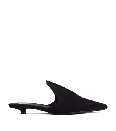 Alaïa Suede Pointy Mules 25 In Black