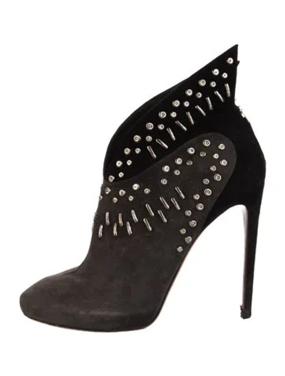 Pre-owned Alaïa Suede Printed Boots In Black