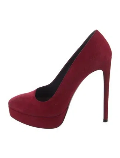 Pre-owned Alaïa Suede Pumps In Red
