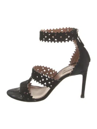 Pre-owned Alaïa Suede Sandals In Black