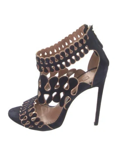 Pre-owned Alaïa Suede Sandals In Blue