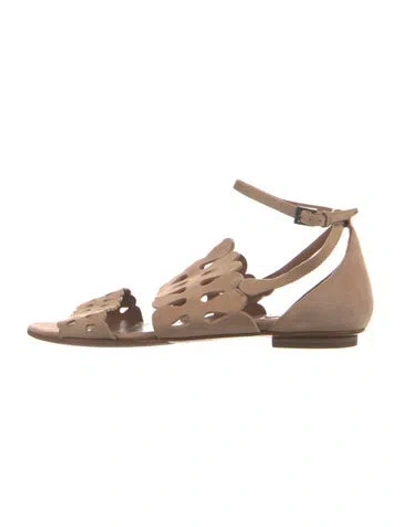 Pre-owned Alaïa Suede Sandals In Neutrals