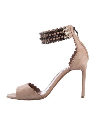 Pre-owned Alaïa Suede Sandals In Neutrals