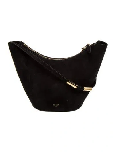 Pre-owned Alaïa Suede Shape Small In Black