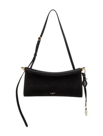 Pre-owned Alaïa Suede Shoulder Bag In Black