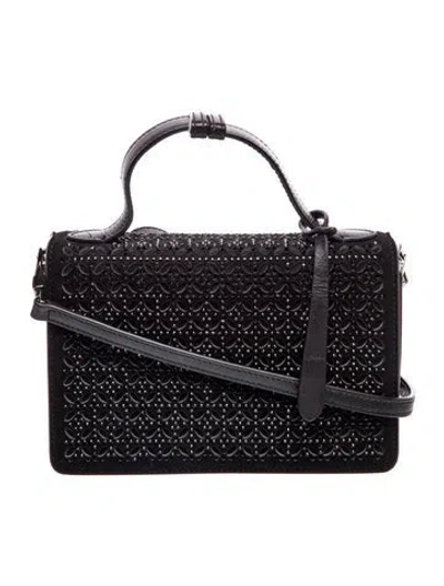 Pre-owned Alaïa Suede Shoulder Bag In Black