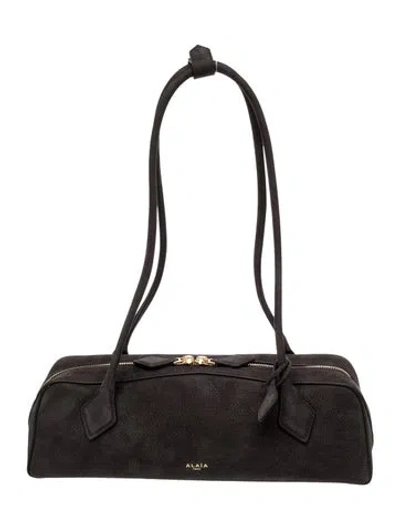 Pre-owned Alaïa Suede Shoulder Bag In Gray