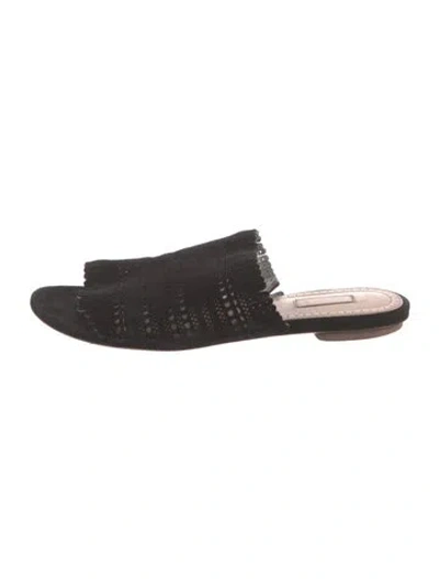 Pre-owned Alaïa Suede Slides In Black
