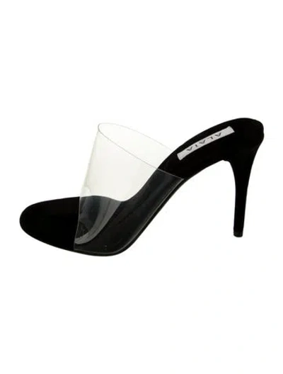 Pre-owned Alaïa Suede Slides In Black