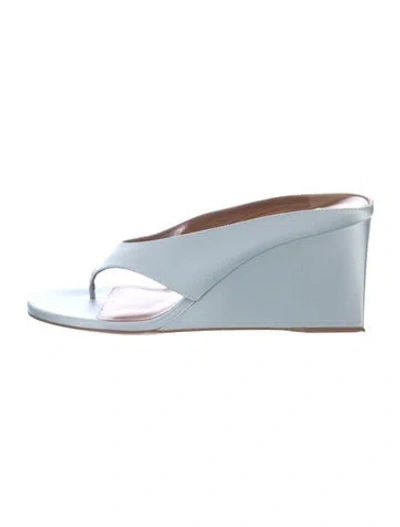Pre-owned Alaïa Suede Slides In Blue