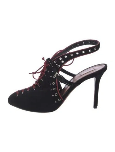 Pre-owned Alaïa Suede Slingback Pumps In Black