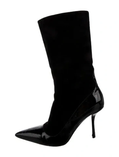 Pre-owned Alaïa Suede Sock Boots In Black