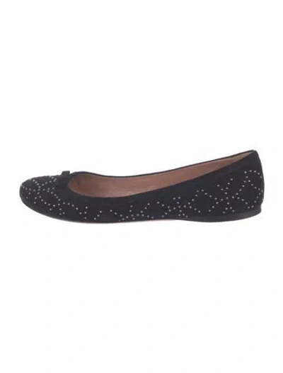 Pre-owned Alaïa Suede Studded Accents Ballet Flats In Black