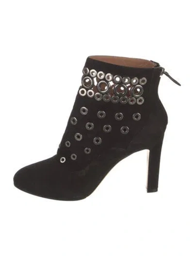 Pre-owned Alaïa Suede Studded Accents Boots In Black