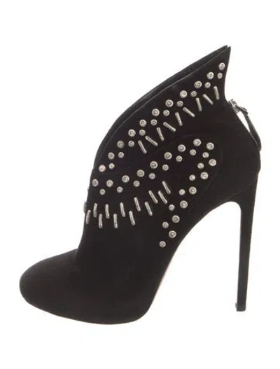 Pre-owned Alaïa Suede Studded Accents Boots In Black