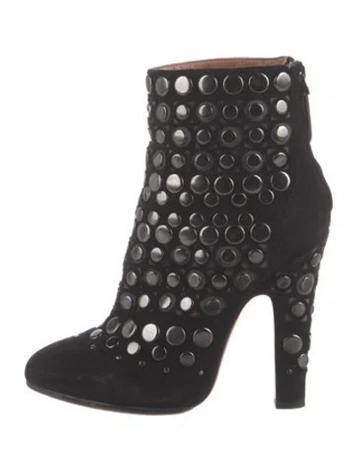 Pre-owned Alaïa Suede Studded Accents Boots In Black