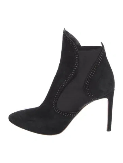 Pre-owned Alaïa Suede Studded Accents Chelsea Boots In Black