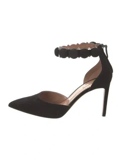 Pre-owned Alaïa Suede Studded Accents D'orsay Pumps In Black