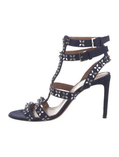 Pre-owned Alaïa Suede Studded Accents Gladiator Sandals In Blue