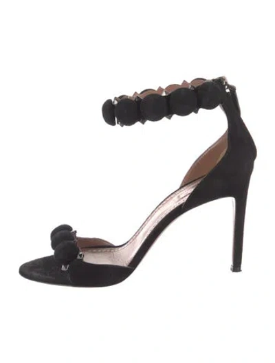 Pre-owned Alaïa Suede Studded Accents Sandals In Black
