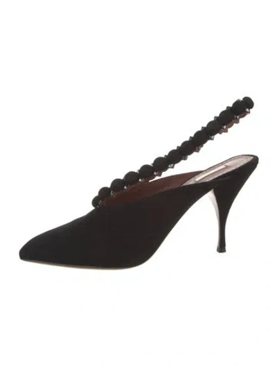 Pre-owned Alaïa Suede Studded Accents Slingback Pumps In Black