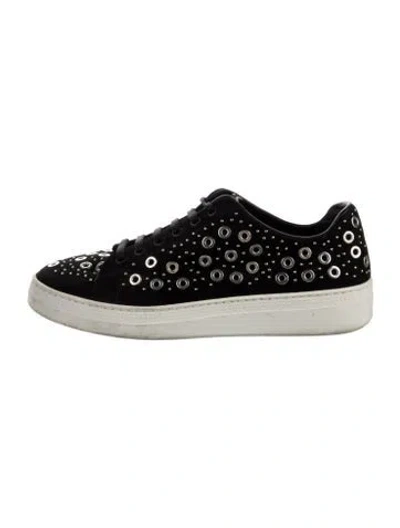 Pre-owned Alaïa Suede Studded Accents Sneakers In Black