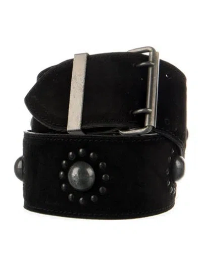 Pre-owned Alaïa Suede Studded Accents Waist Belt In Black