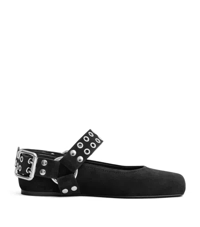 Alaïa Suede Studded Ballet Flats