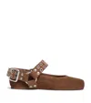 Alaïa Alaia Women Flat Biker Ballet Flat In Brown