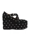 Alaïa Suede Studded Criss-cross Wedges 110 In Black