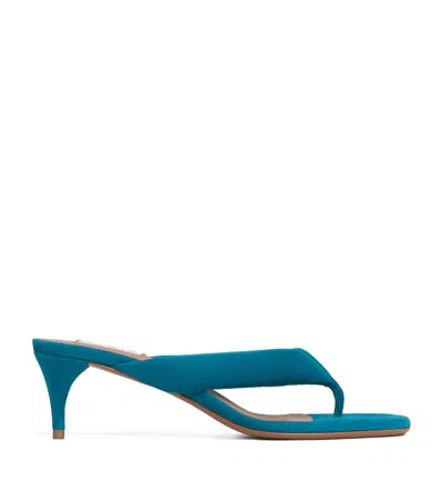 Alaïa Suede Thong Mules 55 In Blue