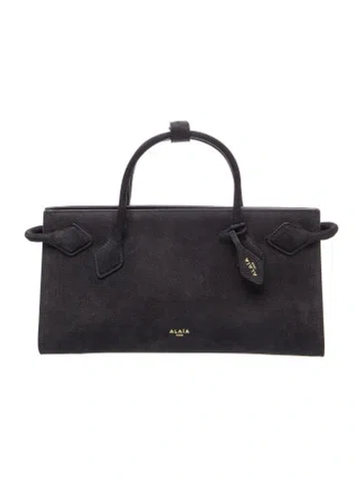 Pre-owned Alaïa Suede Top Handle Bag In Black