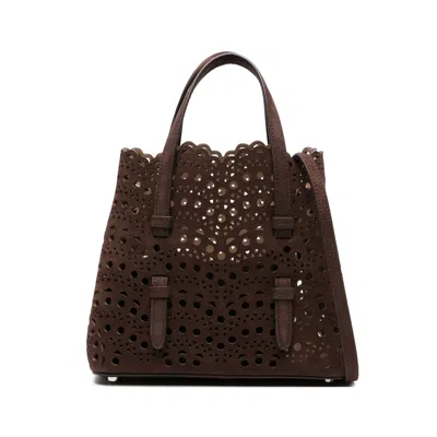 Alaïa Suede Tote Bag In Brown