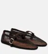 Alaïa Patent Leather-trimmed Mesh Ballet Flats
