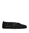 Alaïa Alaia Women Suede Eyelets Ballet Flats In Black