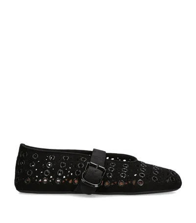ALAÏA SUEDE VIENNE BALLET FLATS