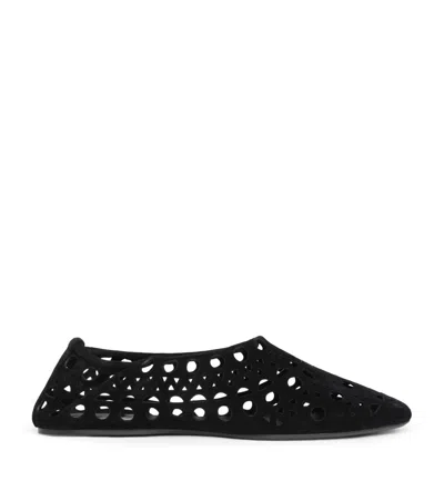 Alaïa Suede Vienne Ballet Flats In Black