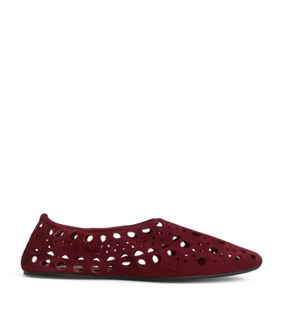 Alaïa Suede Vienne Ballet Flats In Brown