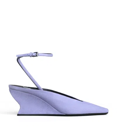 Alaïa Suede Wave Wedge Pumps 60 In Purple